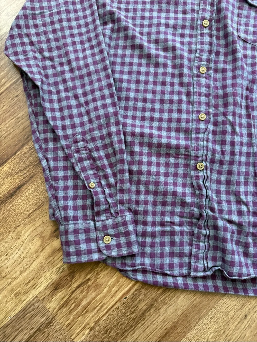 J. Crew Men's Purple and Gray Plaid Button-Down Shirt